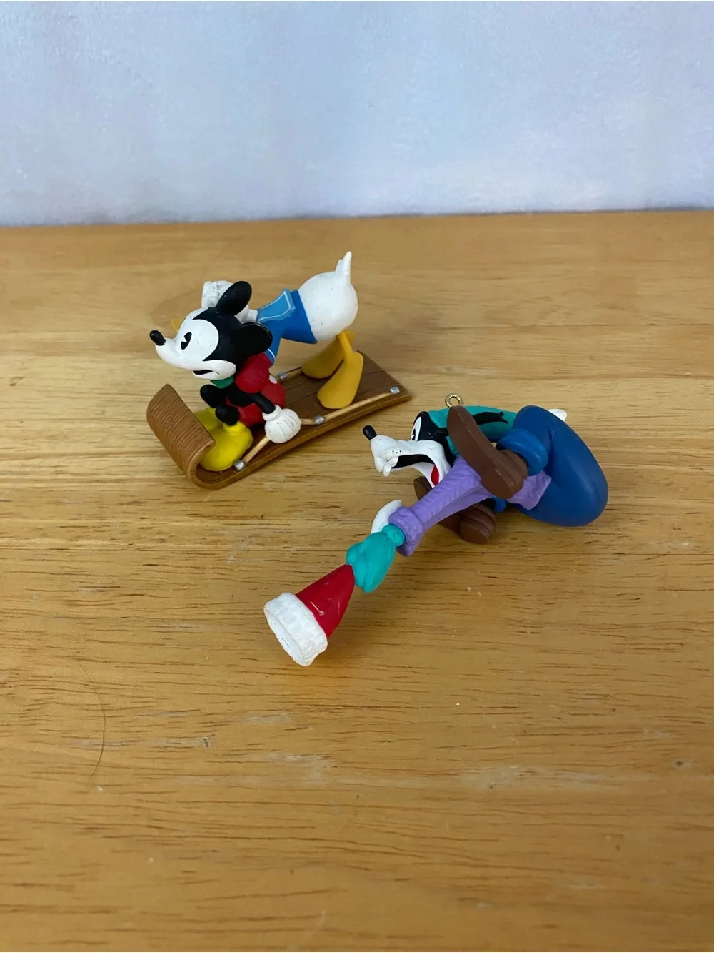 Vintage 1998 Runaway Toboggan Disney Mickey & Co Hallmark Keepsake Ornament Set